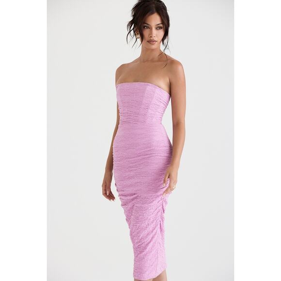 House of CB Tana Pink Strapless Corset Midi Dress Size XS Extra Small - Picture 3 of 10